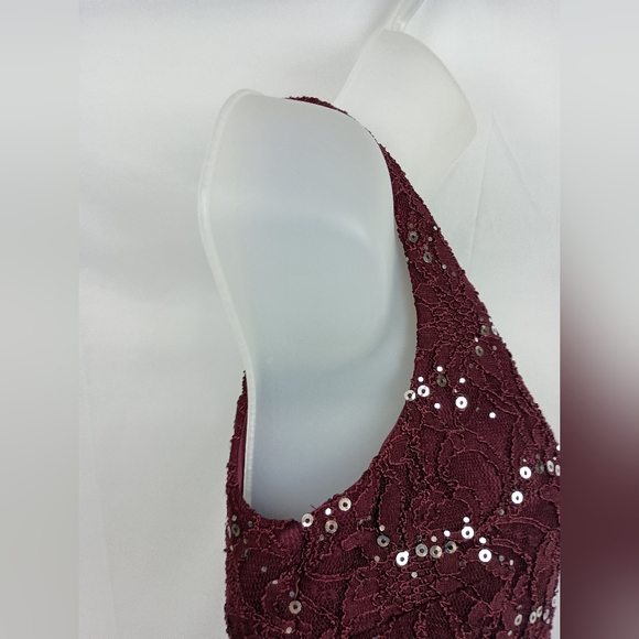 SPEECHLESS Barbiecore Plum Sequin Lace Sleeveless Party Dress(#51) - Picture 6 of 15